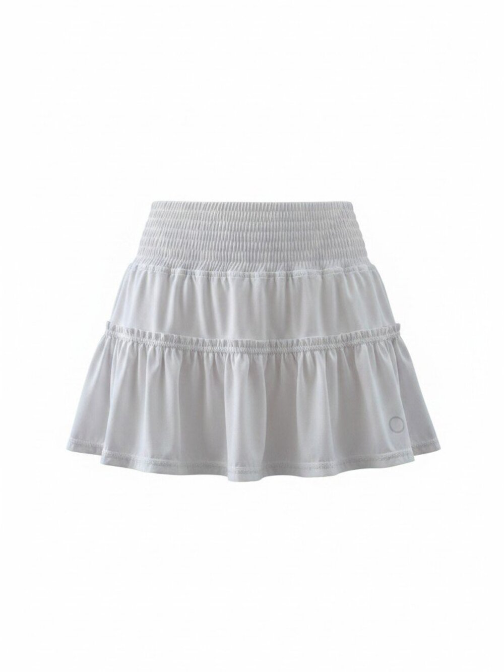 The Bubble White Tennis Skirt Size S Smocked Waist Tiered — EUC